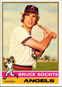 1976 Topps Baseball Card Bruce Bochte California Angels sk13397