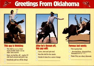 Oklahoma Greetings With Rodeo Scenes