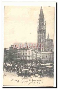 Belgium Antwerp Postcard The Old town square (walking)