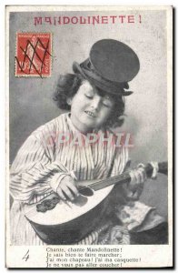 Old Postcard Fun Children Mandolinette