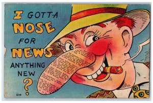 1956 Man Big Nose Cigarette Smoke Chester Depot Virginia VA Vintage Postcard