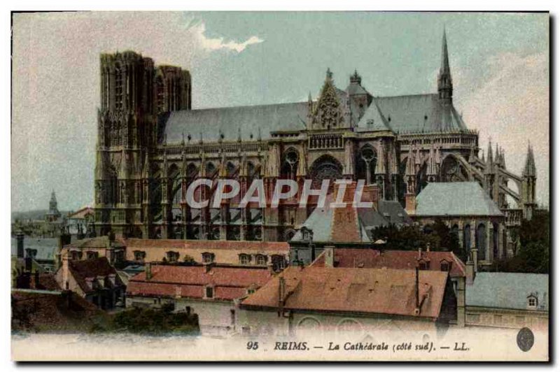 Old Postcard Reims Cathedral