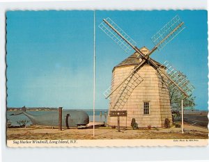 Postcard Sag Harbor Windmill Long Island New York USA