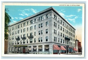 c1920's Lafayette Inn Building Clinton Iowa IA Unposted Vintage Postcard 