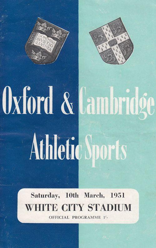 Oxford & Cambridge Athletic Sports 1951 Day Programme