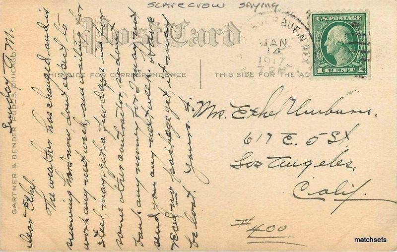 1917 Scarecrow saying artist impression postcard 3239