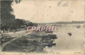 Old Postcard Villeneuve Saint Georges Quays