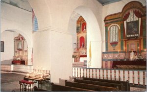 postcard California - San Juan Baptista Mission - interior view