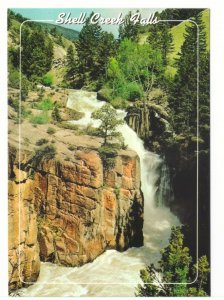 Shell Creek Falls, Big Horn Mountains, Wyoming, Chrome Postcard