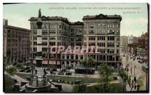 Old Postcard Lafayette Square Showing soldiers Sailors Monument Buffalo