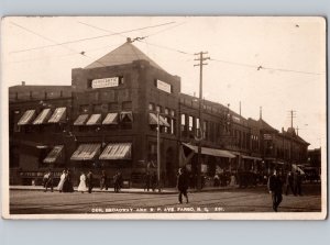 c1910 Democratic Headquarters Bowling Alley Billiard FARGO North Dakota ND RPPC