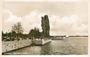 Sailing boats navigation themed postcard Germany Hannover Maschsee Ostufer pier