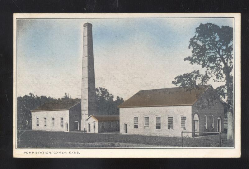 CANEY KANSAS PUMP STATION WATER WORKS ANTIQUE VINTAGE POSTCARD