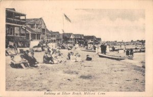 Milford Connecticut Silver Beach Bathing Scene Vintage Postcard AA52813