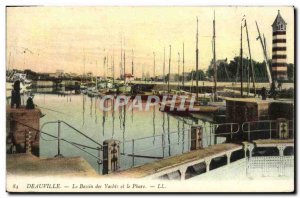 Old Postcard Deauville Yacht Basin and the lighthouse