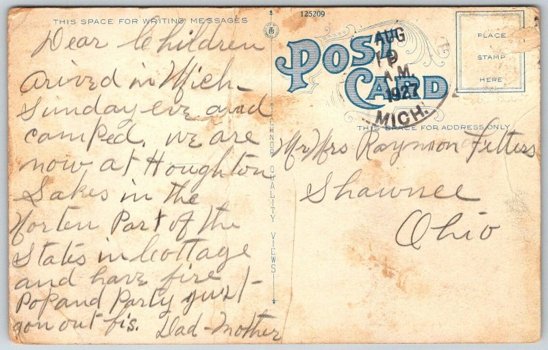 Lansing Michigan 1927 Postcard Post Office and City Hall