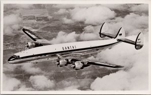 Quantas Empire Airways Advertising Super Constellation Airplane RPPC Postcard H6