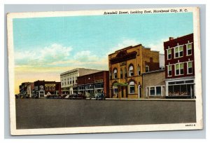 Vintage 1930's Postcard - Arendell Street Old Cars Morehead City North Carolina