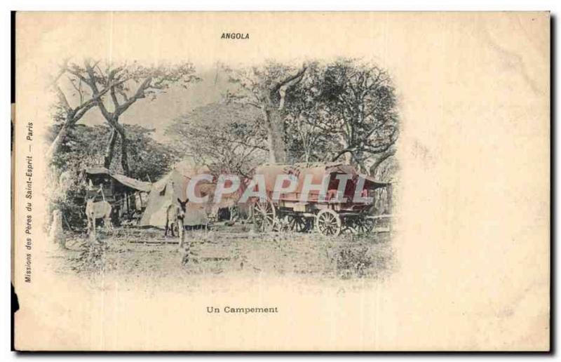 Angola Old Postcard RaRe a camp (ane donkey Africa Africa)