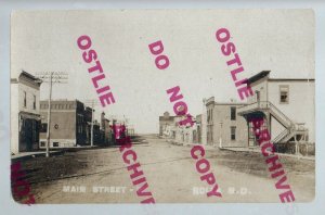 Rolla NORTH DAKOTA RPPC 1909 MAIN STREET nr Belcourt Rocklake Rolette Dunseith