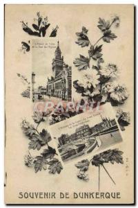Old Postcard Souvenir De Dunkerque L & # City 39hotel and the street of L & #...
