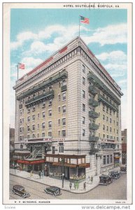 NORFOLK, Virginia; Hotel Southland, Classic Cars, PU-1934