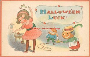 Halloween, Samson Brothers No S 601-2 Color, Girl Peeling Apples,JOL Head Couple