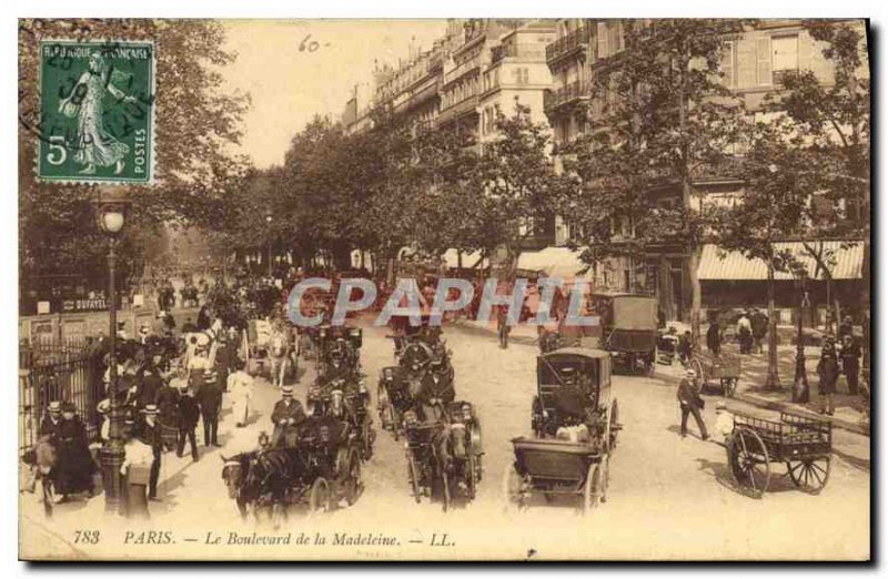 Old Postcard Paris Boulevard de la Madeleine