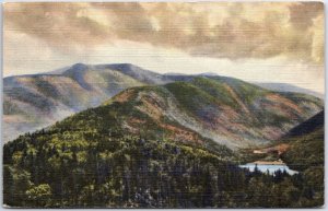 VINTAGE POSTCARD MOUNT LAFAYETTE AND ECHO LAKE AT FRANCONIA NOTCH N.H. 1946