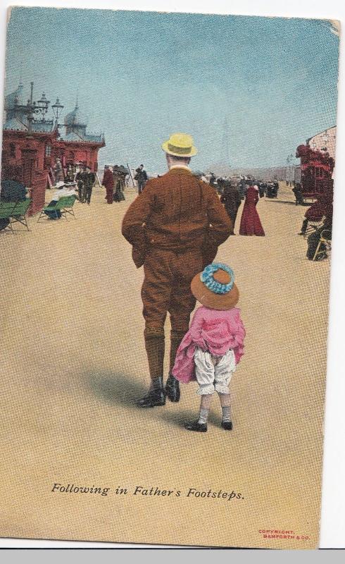 Seaside Comic PPC, Unposted, c 1910's, Bamforth - Following In Fathers Footsteps 