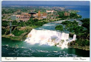 An aerial view from the Canadian side, showing the American Falls - New York