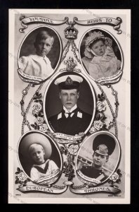 ROY176 - Prince Edward & 4 other Youthful Heirs to European Thrones - postcard