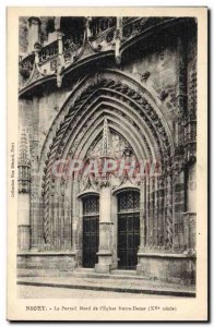 Old Postcard Niort North Portal of L & # 39Eglise Notre Dame