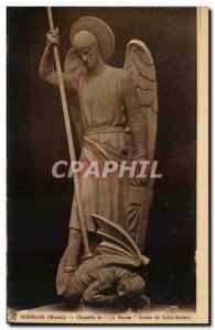 Postcard Old Dormas Chapelle De La Marne Statue Of St. Michael
