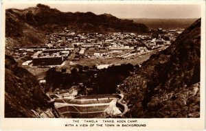 PC ADEN TAWELA TANKS VIEW OF THE TOWN REAL PHOTO YEMEN (a31439)