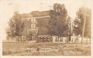 H13/ Ewen Michigan RPPC Postcard 1928 Public School Building