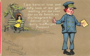 Valentine Mailman Valentine's Day Raphael Tuck #5 Postcard