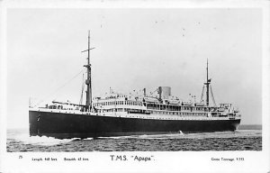 TMS Apapa Elder Dempster Line Ship Unused 