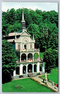 Scala Santa, Holy Stairs Ste Anne de Beaupre Quebec Aerial View Postcard #2, NOS