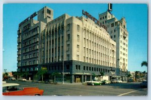 1959 Long Beach California CA Vintage Postcard Lafayette Hotel Lanais Building