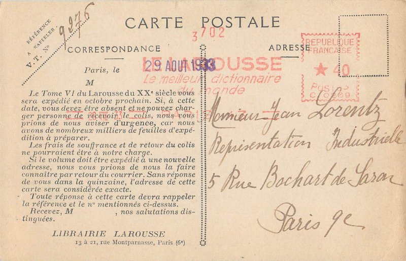 Eskimo fisherman from Alaska Larousse Library 1933 postcard