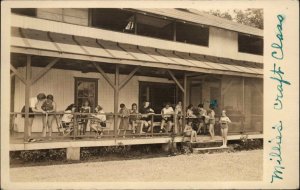 Orangeville Pennsylvania PA Cancel Girls Camp Craft Class Real Photo Postcard