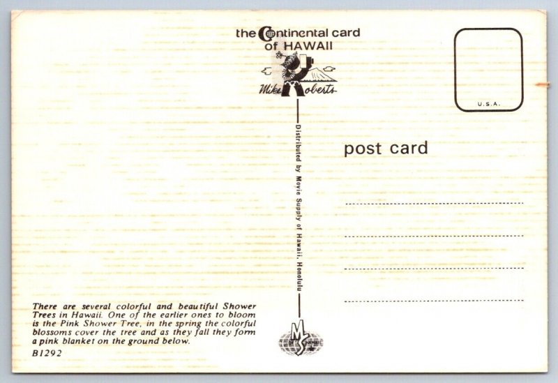 Pink Shower Tree, Hawaii, Chrome Postcard 