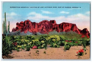 c1940s Superstition Mountain Location of Lost Dutchman Mine Phoenix AZ Postcard