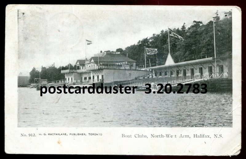 h2809- HALIFAX NS Postcard 1906 North West Arm Boat Clubs by MacFarlane