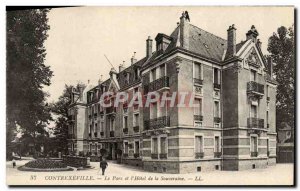 Old Postcard Contrexeville Park and & # 39Hotel of the Sovereign