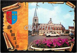 Postcard Modern Somain (Nord) The Hotel de Ville Church