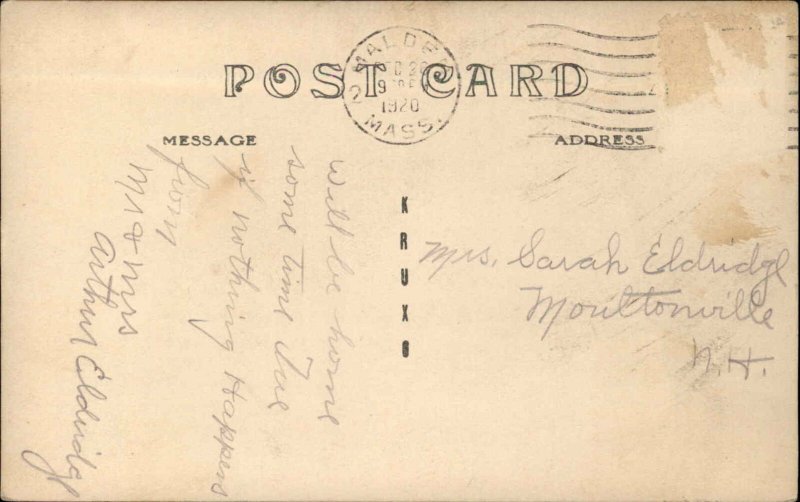 Malden MA High School c1915 Real Photo Postcard