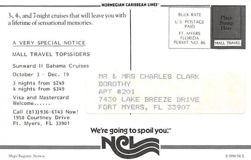 Norwegian Caribbean Lines Ship View Fort Myers FL