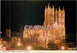 Modern Postcard Westminster Abbey London Floodlit